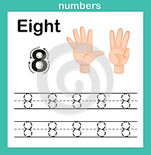 Hand count.finger and number,Number exercise