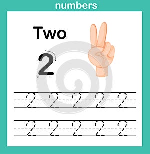 Hand count.finger and number,Number exercise