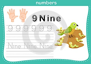 Hand count.finger and number,Number exercise