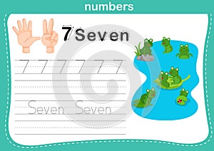 Hand count.finger and number,Number exercise