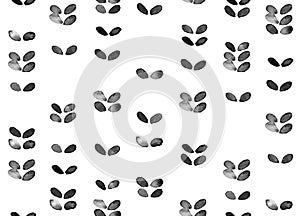 Hand crafted Black and white ethnic, geometric seamless pattern. Vector scandinavian background with brush ink dots. Simple floral