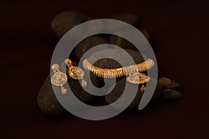 Hand crafted gold ear ring