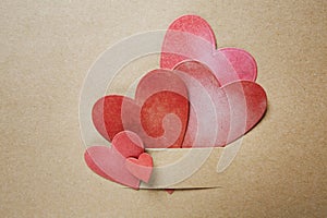 Hand-crafted paper hearts