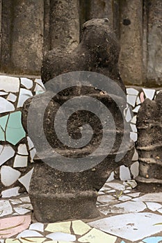 Hand crafted rock at rock garden of chandigarh