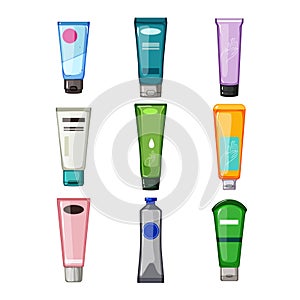 hand cream set cartoon vector illustration