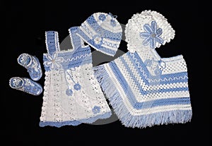 Hand-crocheted set for girls.