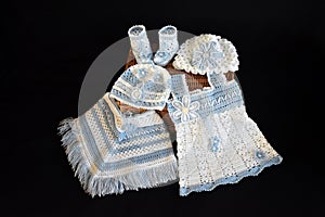 Hand-crocheted set for girls.