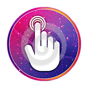 Hand cursor click icon creative trendy colorful round button illustration