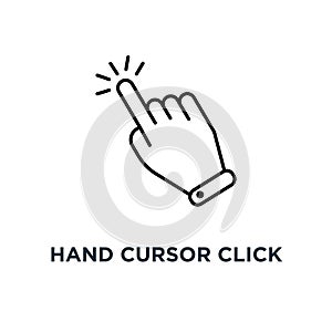 hand cursor click icon. hand cursor click concept symbol design