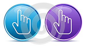 Hand cursor click icon sleek soft round button set illustration