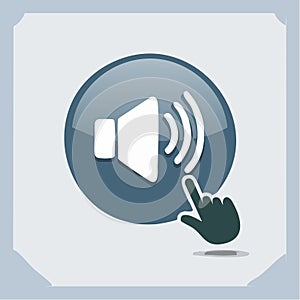 Hand Cursor Clicking a Speaker Icon