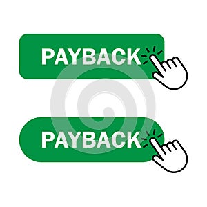 Hand cursor clicks Payback button photo