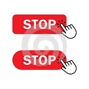 Hand cursor clicks Stop button