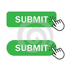 Hand cursor clicks Submit button