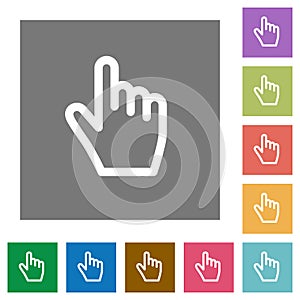 Hand cursor square flat icons