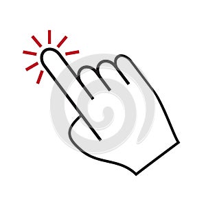 Hand Cursor icon. Mouse click