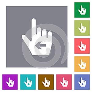 Hand cursor left solid square flat icons