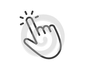 Hand cursor line icon. Click action sign. Vector