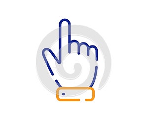 Hand cursor line icon. Click action sign. Vector