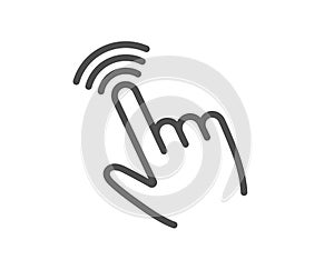 Hand cursor line icon. Click action sign. Vector