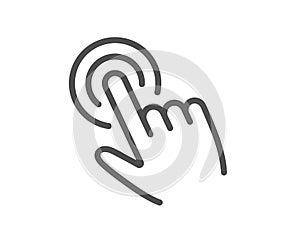 Hand cursor line icon. Click action sign. Vector