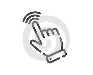 Hand cursor line icon. Click action sign. Vector