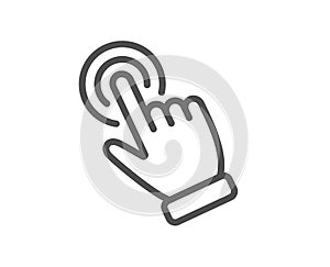 Hand cursor line icon. Click action sign. Vector