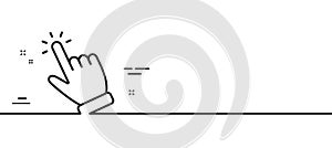 Hand cursor line icon. Click action sign. Vector
