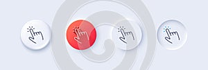 Hand cursor line icon. Click action sign. Line icons. Vector