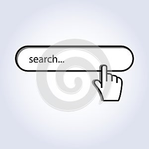 Hand cursor mouse on search