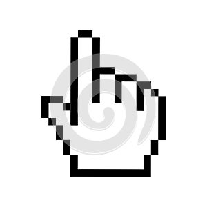 Hand cursor pixelated icon image
