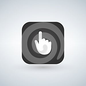 hand cursor symbol over application button. Modern, simple flat illustration for web site or mobile app.