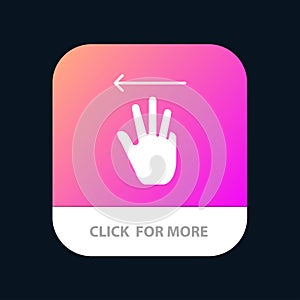 Hand, Hand Cursor, Up, Left Mobile App Button. Android and IOS Glyph Version
