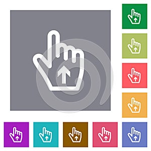 Hand cursor up outline square flat icons