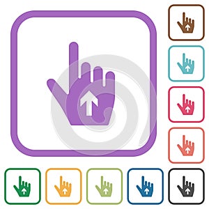 Hand cursor up solid simple icons