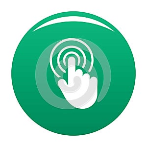 Hand cursor web icon vector green