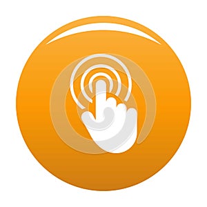Hand cursor web icon vector orange