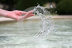 Hand dancing with the water