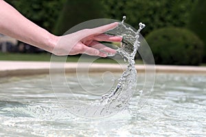 Hand dancing with the water