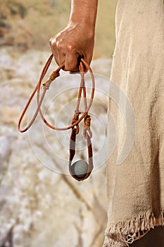 Hand of David Holding Slingshot photo