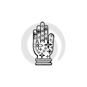 Hand decorations Diwali henna icon on white background. Diwali Hindu festival elements for graphic and web design on white backgro