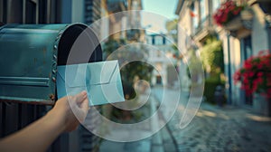 A Hand Delivering Mail.AI generated image