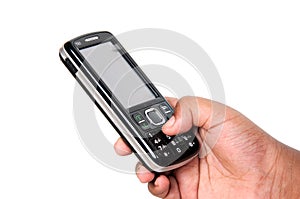 Hand dialing number on cell phone