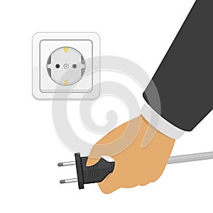 Hand disconnecting electric plug.