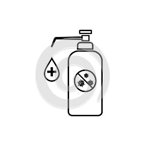 Hand disinfection icon. Wash and clean dirty hands