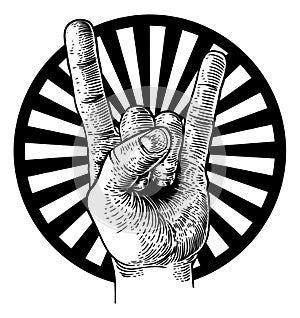 Heavy Metal Rock Music Hand Sign Gesture photo