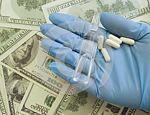Hand dollars pills pill, tablet, controlled social powerful effects pharmaceutical