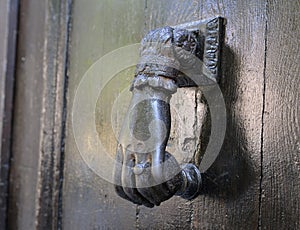 Hand door knocker, Aix-en-Provence, Provence-Alpes-CÃ´te d`Azur