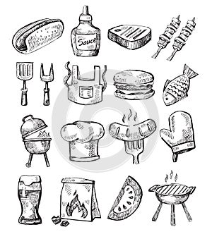 Hand draw barbecue