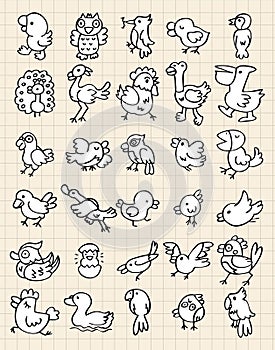 Hand draw bird element